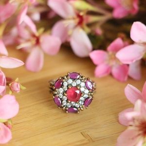 Sterling Silver Jade Stones And Cubic Zirconia